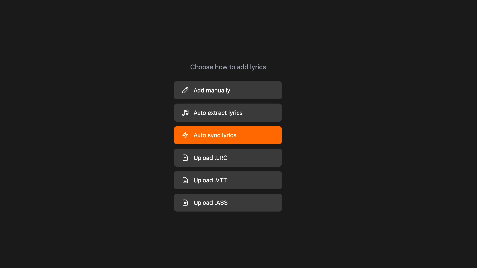 Paste lyrics and use AI auto-sync to align them to the music