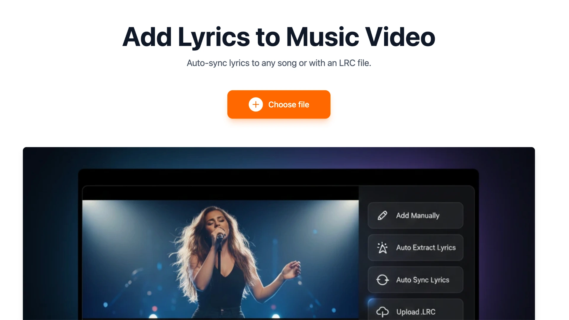 Upload your video or audio file to Karadeo's Lyrics Video Maker
